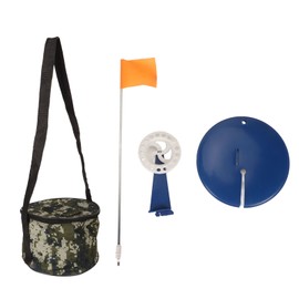 6PCS Ice Fishing Flag Outdoor Sign Portable Tip Up Angler Ice Fishing Supply with Storage Bag for Winter Without Hook
