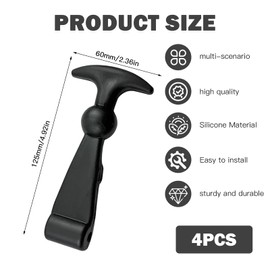 BOUFEIDA Pack of 4 Elastic Hood Holders, Hood Holder Rubber, Flexible T Handle Hasp, Rubber Holder for Bonnet Attachment, for Trolleys, Vehicle Engines, Tool Boxes