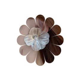 Gold Plated Blue Matte Flower Stud Earrings Drop Earrings Delicate Flower Stud Earrings Large Pearl Earrings Wedding Pearl Earrings Jewellery for Women and Girls, Alloy Steel, Cubic Zirconia