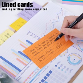 Koogel 300PCS Ruled Index Cards, 5 x 3 Inch Index Cards Flash Cards Neon Color Note Cards Study Cards for School Learning Memory Office