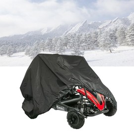 QYMOTO 2-seater Go Kart Cover,Cokeman KT196 Go Kart Storage Cover All weather Protection,Heavy Duty 420D,Outdoor Waterproof Windproof Black for Coleman,Baja,TrailMaster,Mudhead Size 67" Lx 45"Wx 47" H