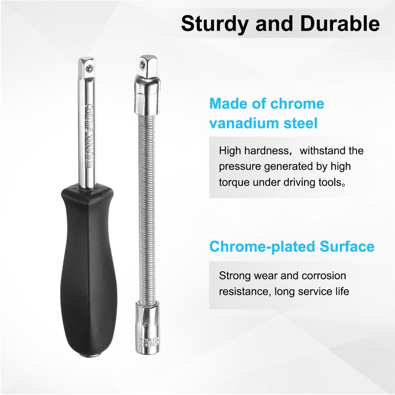 sourcing map 1/4" Drive Spinner Handle Chrome Vanadium Steel Drive
