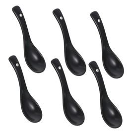 Alipis Smooth Ceramic Soup Spoons 6pcs Set Rice Eating Spoons Safe Easy to Use
