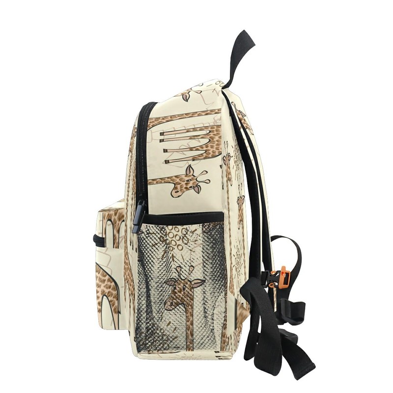 Kids School Backpack with Chest Strap, Cute Giraffe Students Childrens