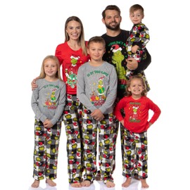 The Grinch Pajama Set Woman's Dr Seuss Grinch Feelin Grinchy Christmas Fleece Pajama Pants 2-Piece Pajama Set (XX-Large)