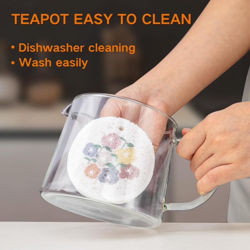 Glass Teapot 34oz/1000ml with Removable Stainless Steel Infuser Tea pot,