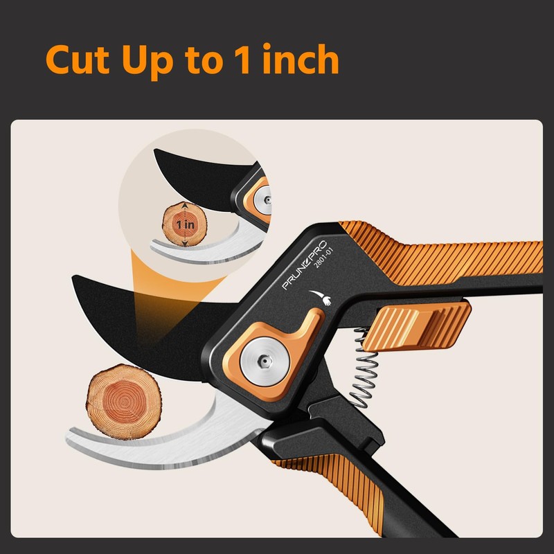 PrunePro Pruning Shears for Gardening 2 Pack Professional Bypass Hand
