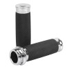 Unbranded Black + Chrome 1" Electronic Handle Grips For Harley