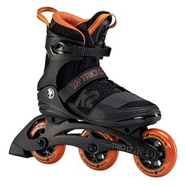 K2 Trio LT 100 Black Orange Mens Urban Inline Skates - Black/Orange / 8.0