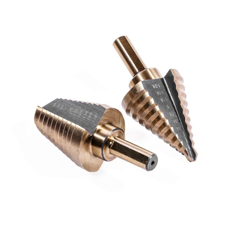 Stark USA 9-Pieces Step Drill Bit Set Unibit, Titanium Coated,