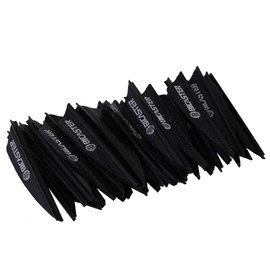 BICASTER Arrow Feathers 1.75 Inch Rubber Arrow Feathers for Bow Arrows - Pack of 50 (Black)