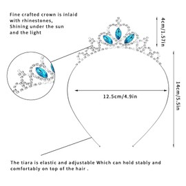 WLLHYF Silver Princess Crown Crystal Sash Tiara Rhinestone Headband Hair Accessories for Birthday Christmas Decoration Women Girls Bridal Wedding Hair Bands Jewellery, Alloy, Alloy and rhinestone