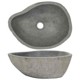 vidaXL Oval River Stone Washbasin, Hand Washbasin, Washbasin, Washbasin, Bathroom Home, (37-46) x (29-36) cm