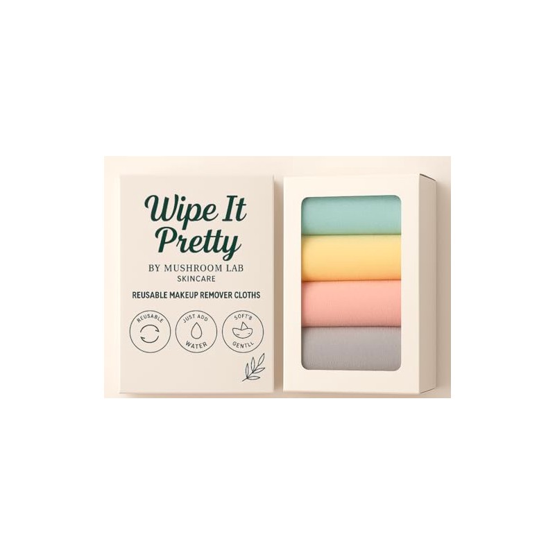 Wipe It Pretty – Reusable Makeup Remover Cloths – 4-Pack