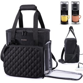 BAGSPRITE Coffee Maker Travel Bag Compatible with Keurig K-Mini or K-Mini Plus, Single Serve Coffee Brewer Carrying Case