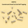 M2 M2.6 M3 Screws Set, 890 Pieces Self-Tapping Screws, Flat
