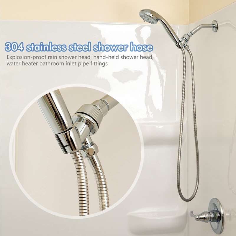 Universal Shower Hose 1.5m Stainless Steel Replacement Hose Pipe Anti-Kink