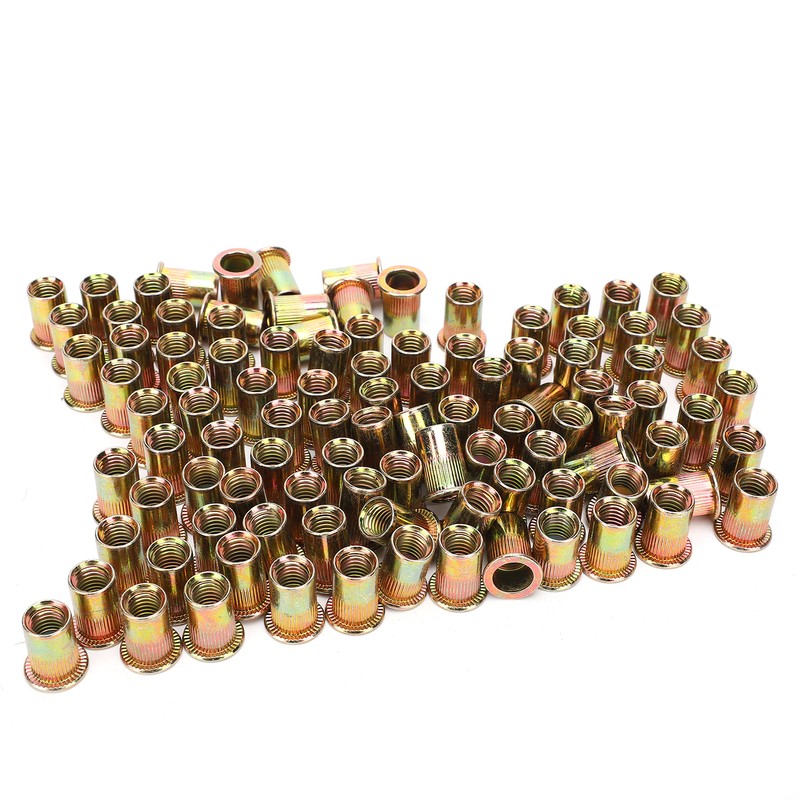 100Pcs Rivet Insert Nut M10 Carbon Steel Color Plated Zinc
