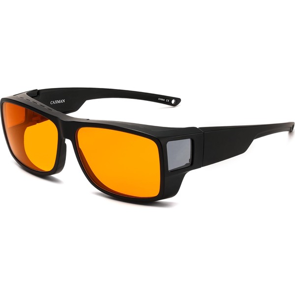 CAXMAN 99.9% Blue Light Blocking Glasses Sleep Glasses Orange Tinted