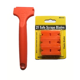 MINISCRAPER® EZ X Razor Blade Scraper with 25 Double Edged Plastic Blades Pat. Pending