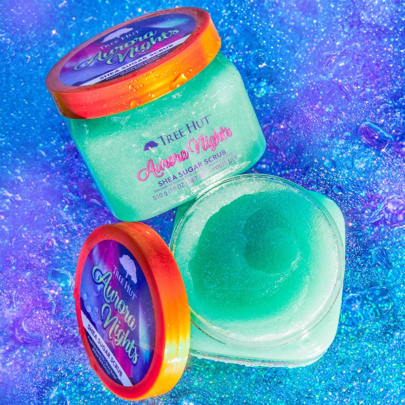 Tree Hut Aurora Nights Shea Sugar Scrub, Exfoliating, Hydrating &