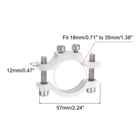 sourcing map 2Pcs Motorcycle Tube Clamp, Fit 0.7" to 1.4" OD Motorcycle Bicycle Light Mount Brackets with 57mm L Holder Car Light Bar Holder Clamp, Silver (18-35mm)