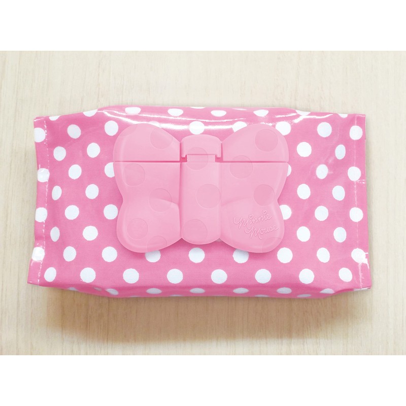Nishiki Kasei Portable Wipes Lid, Minnie Pink, Prevents Dry Wipes