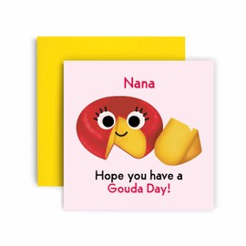 Huxters Birthday Cards for Women – Gouda to Me Birthday Nana Happy Birthday Card for Birthday, Mother’s Day – Nana Birthday Card with Lovely Red Envelope – Funny Birthday Card (Nana)