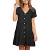 Nova In Sky Womens Button Down Dress Short Sleeve V