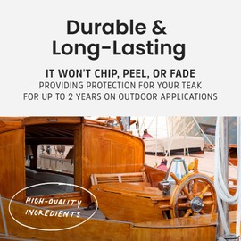 TeakGuard Finish, Premium Teak Cleaner and Brightener, Water-Based, Oil-Free Wood Restorer & Protectant, Safe & Easy To Use Teak Sealer & Polisher for Outdoor & Indoor Wood Furniture, 16 oz