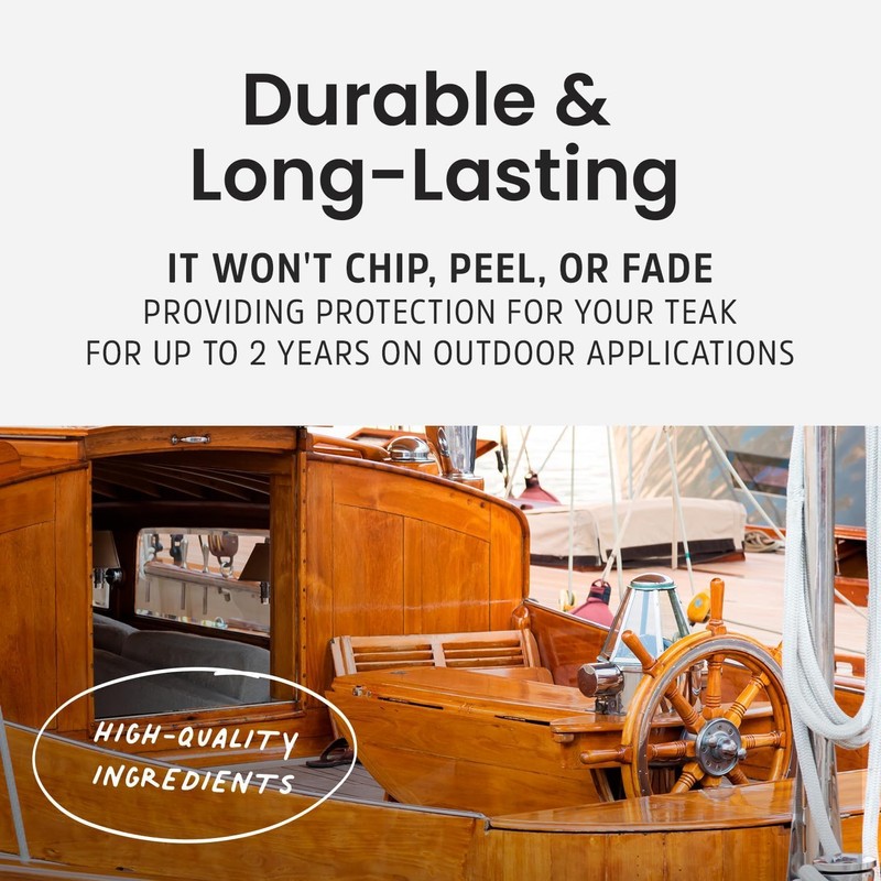 TeakGuard Finish, Premium Teak Cleaner and Brightener, Water-Based, Oil-Free Wood