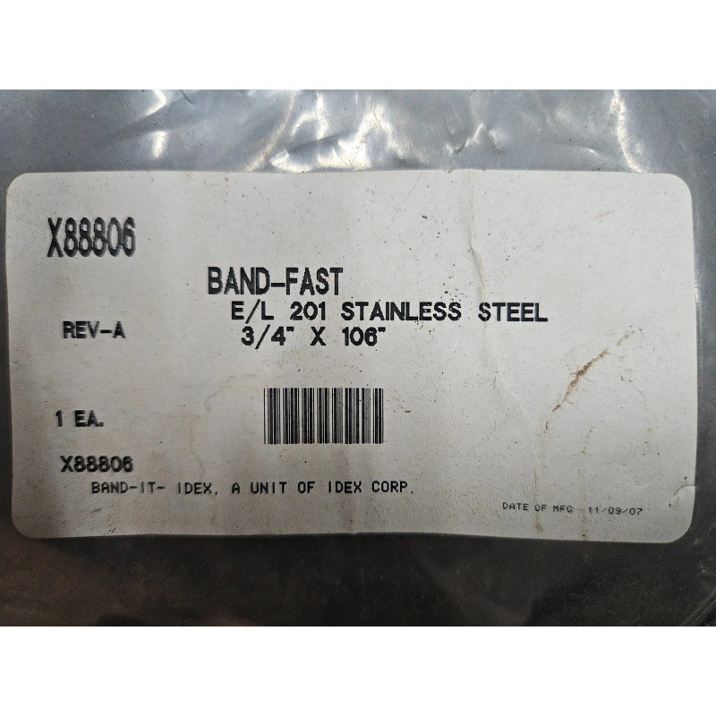 Bandit Band-it x88806 201 stainless steel band-fast 106" with clip