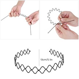 Hair Bands for Men Women Headband Men's Headbands Beauty Care Unisex Black Wavy Feather Sports for Men Headband Hoop Clips Women Accessories Elastic Non-Slip Headwear (Pack of 6)