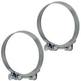 AERZETIX - C63711 - Set of 2 screw clamps with pins 98-103 mm - band width 24 mm - made of steel - silver - liquid flat key pipes ducts ventilation