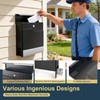 Modern Black Mailbox Wall Mount for Outside, Large Locking Security