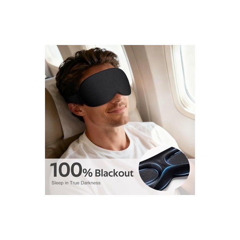 Vynix® Sleep Mask for Men Women - 100% Blackout Eye