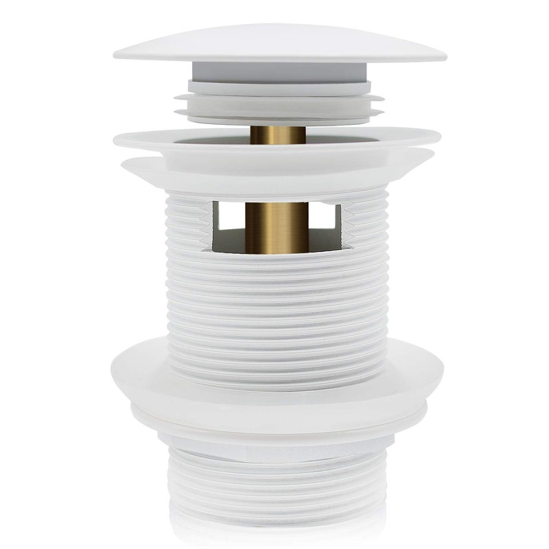 FerdY Pop-up Drain for Freestanding Bathtub, White Finish, cUPC Certification,