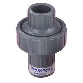Plast-O-Matic CKM Series PVC Check Valve, Diaphragm Operated, For Corrosive Liquids, 1/2" NPT Female