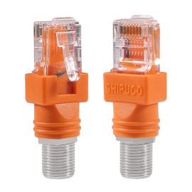 ACEIRMC 8pcs RF to RJ45 Converter Adapter F Female to RJ45 Male Coaxial Barrel Coupler Adapter Connector Coax Straight Connector