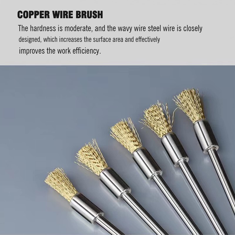 10 Pieces Extended Stainless Copper Wire Cleaning End Brushes Pen