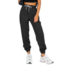 ATHMILE Black Joggers Sweatpants Women Workout Loose Baggy Lounge Lightweight Comfy Sweat Fall High Waisted Athletic Pants with Pockets