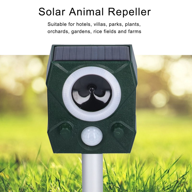 Solar Animal Repeller Smart Ultrasonic Mouse Animal Repellent for Farm