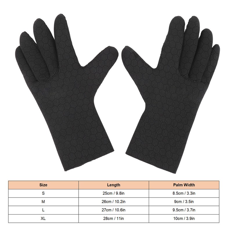 1 Pair Diving Gloves Warm Cold Proof Prevent Slip 3mm