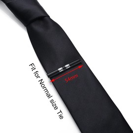 HONEY BEAR Mens Tie Clip Bar for Normal Size Tie Wedding Gift 5.5cm Black