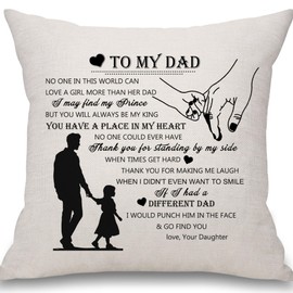 Mcaeou Dad Gift from Daughter Cushion Cover Throw Pillow Cover for Father Dad from Daughter Birthday Gift (dad gift from daughter-1)