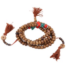 Pulsera Tibetana, Pulsera de Rosario Tibetano, Cuentas Naturales, Oración, Buda, Pulsera Elástica Budista para la Buena Suerte