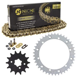 NICHE Drive Sprocket Chain Combo for Yamaha Banshee 350 Front 14 Rear 41 Tooth 520V-X X-Ring 104 Links