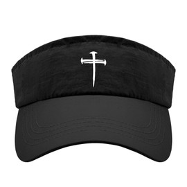 Generic Cross Nails Caps Sun Visor Hat for Adult Running Cap Retro Visor, One Size-Medium, Allblack