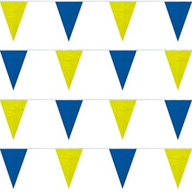 Blue/Yellow String Large Pennants (105 ft.)