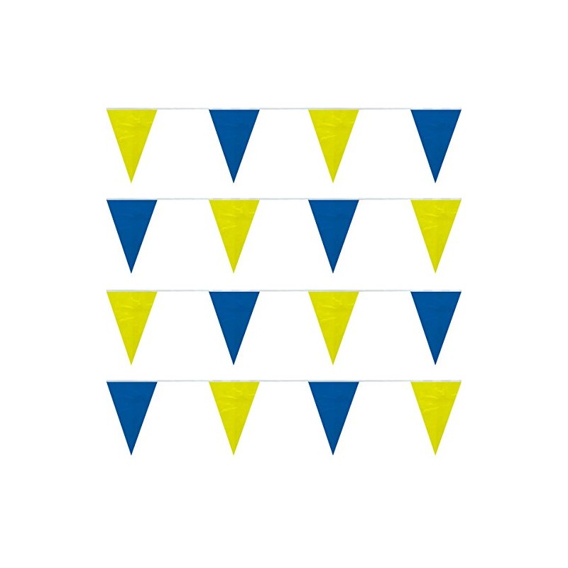 Blue/Yellow String Large Pennants (105 ft.)